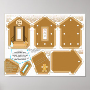 Poster Casa de Biscoito de gengibre Nossa Nova Casa Ornam
