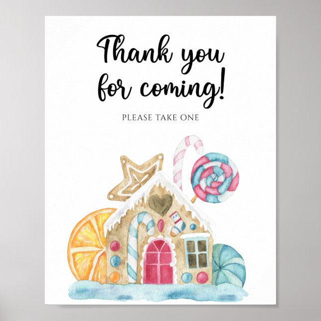 Poster Casa de biscoito de gengibre - Obrigado por vir  (Frente)