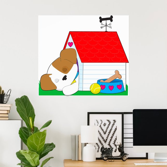 Poster Casa de Cachorro Cachorrinho Dormindo Pet Fofo (Criador carregado)