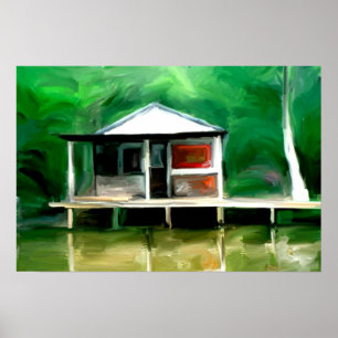 Pôster Casa de campo do pântano de Louisiana