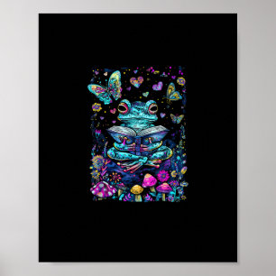 Poster Casa de Campo Estética de Sapo Goblincore Leitura