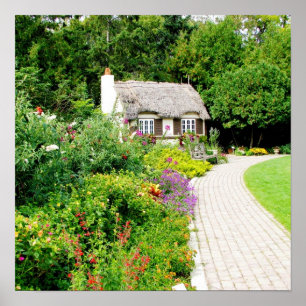 Pôster Casa de campo nos jardins ingleses