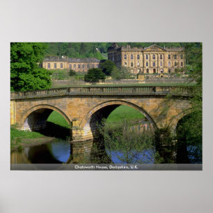 Pôster Casa de Chatsworth, Derbyshire, Reino Unido