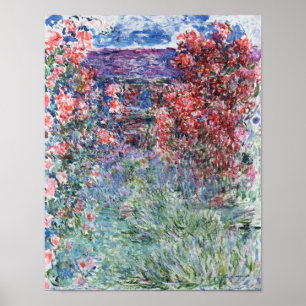 Poster Casa de Claude Monet em Giverny sob os rosas