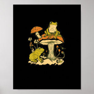 Poster Casa de Cogumelo de Sapo Estética Cottagecore Gobl