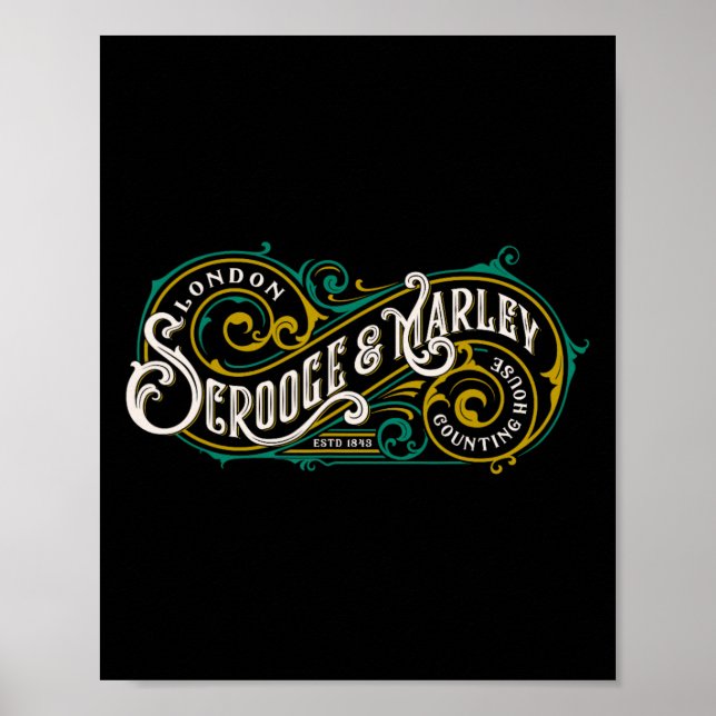 Poster Casa de Contabilidade de Scrooge e Marley Christma (Frente)