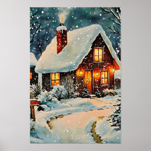 Poster Casa de Natal Vintage Nostálgica