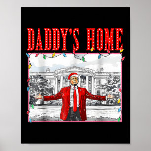 Poster Casa De pai Para O Natal Trump Santa Hat Xmas Li