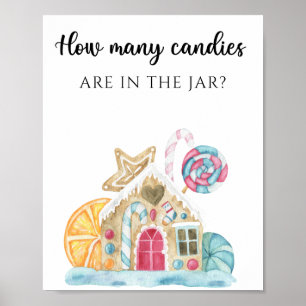 Poster Casa de pão-de-gengibre - adivinhem quantas doces