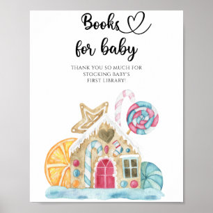 Poster Casa de pão de gengibre com aquarela - livros para