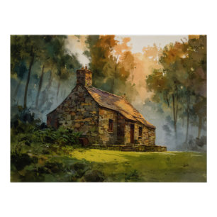 Pôster Casa de Pedra da Floresta Encantada Arte