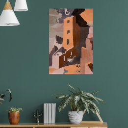 Poster Casa de Torre Quadrada em Mesa Verde, Colorado