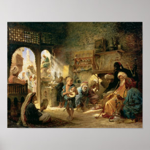Poster Casa do café no Cairo, 1870s