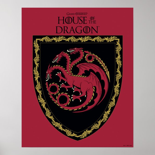 Poster CASA DO DRAGÃO | House Targaryen Crest (Frente)