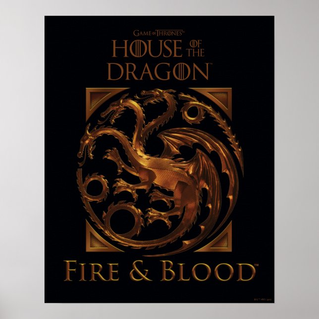 Poster CASA DO DRAGÃO | House Targaryen Sigil (Frente)
