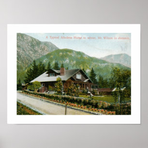 Poster Casa em Altadena, Monte Wilson CA 1910 Vintage
