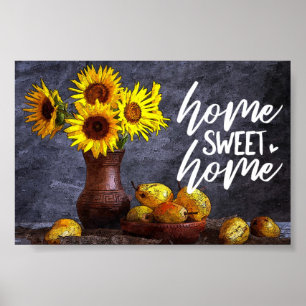 Poster Casa Floral Amarela Doce