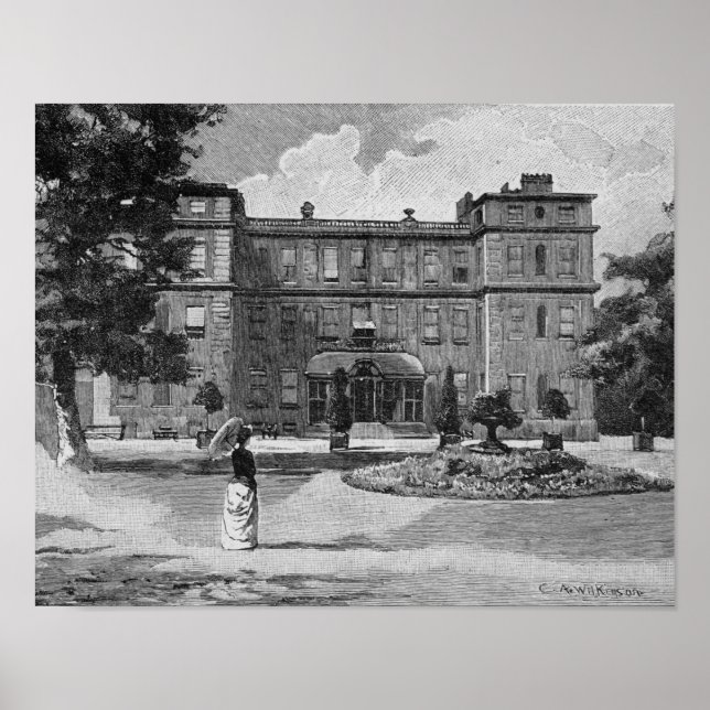 Pôster Casa Marlborough, do jardim, 1863 (Frente)