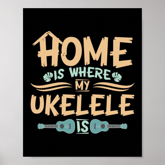 Poster Casa Onde Meu Ukulele É Jogador Havaiano (Frente)