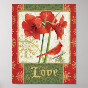 Pôster Casa para o amor do Amaryllis do Natal
