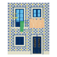 Casa portuguesa Lisboa com azulejos e aves