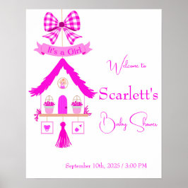 Poster Casa rosa personalizada É uma garota