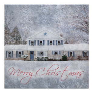 Pôster Casa russa do País da Neve Primitiva de inverno