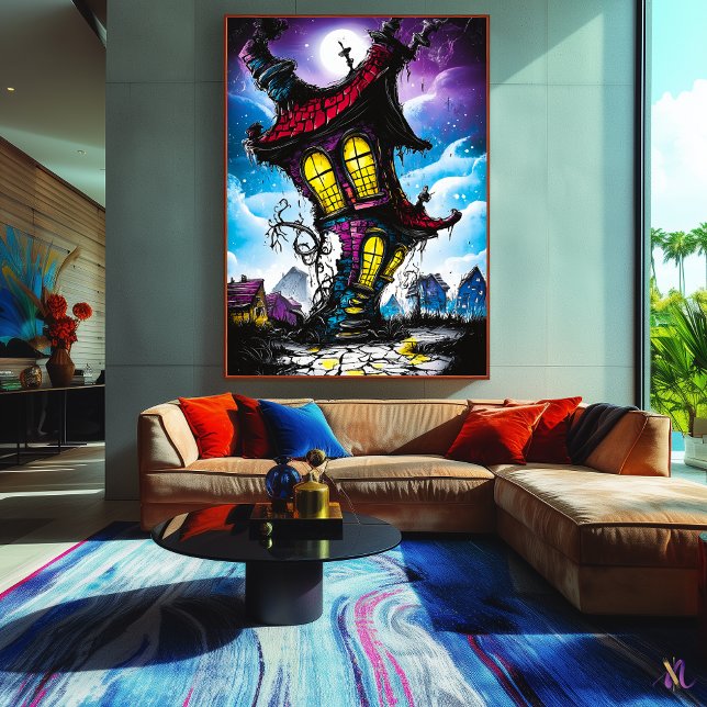 Poster Casa Torcida Assombrada - Arte Fantástica Gótica (Criador carregado)