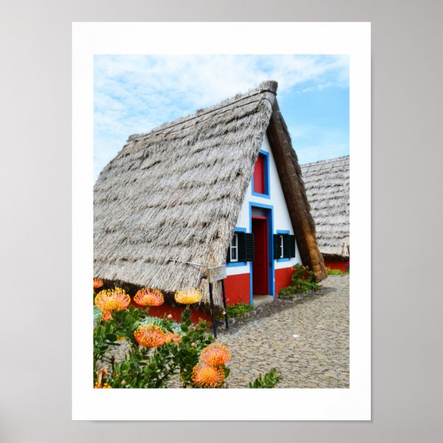 Pôster Casa tradicional em Santana, Madeira (Frente)