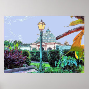 Pôster Casa verde do parque da cidade de Nova Orleães