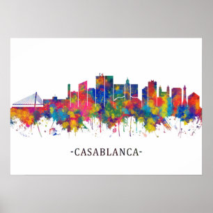 Poster Casablanca Marrocos Skyline