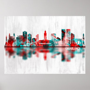 Poster Casablanca Marrocos Skyline