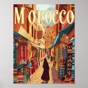 Poster Casablanca Marrocos Vintage - Viagem