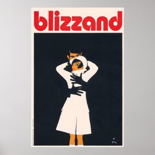 Poster Casaco Blizzand Moda Feminina Anos 60 França