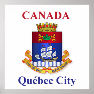 Poster casaco de armas da cidade de Québec