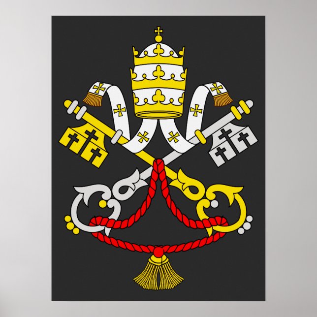 Poster Casaco de armas da Cidade Vaticano (Frente)