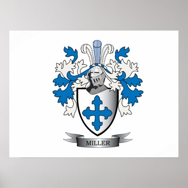 Poster Casaco de Armas da Crest da Família Miller (Frente)