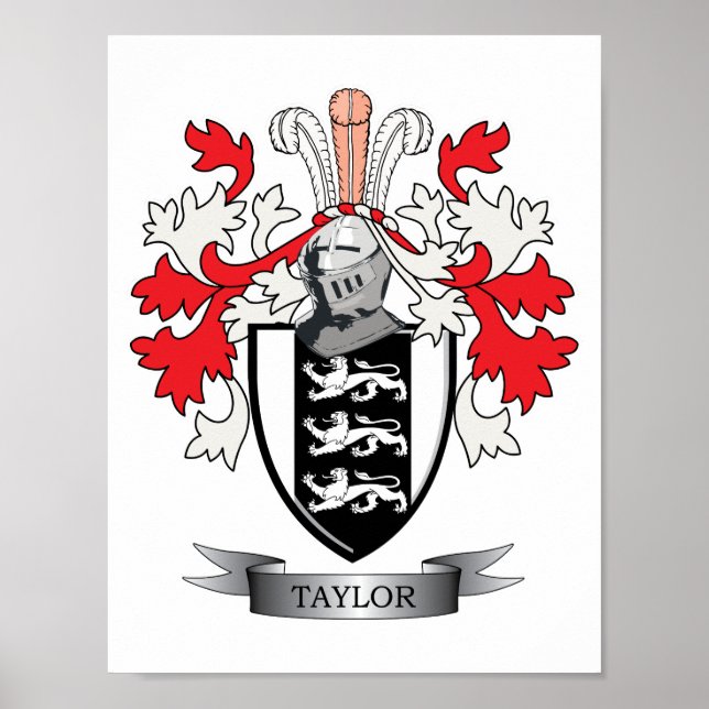 Pôster Casaco de Armas da Crest da Família Taylor (Frente)