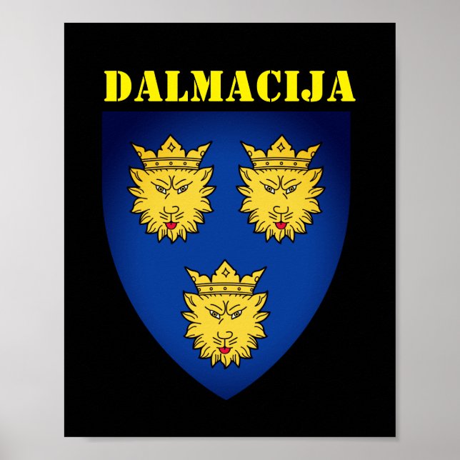 Poster Casaco de Armas da Dalmácia, Croácia (Frente)