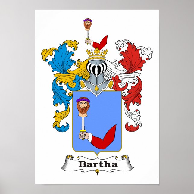 Pôster Casaco de Armas da Família Bartha 11x15" (Frente)
