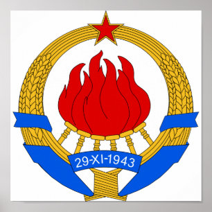 Pôster Casaco de Armas da Jugoslávia (1945-1992)