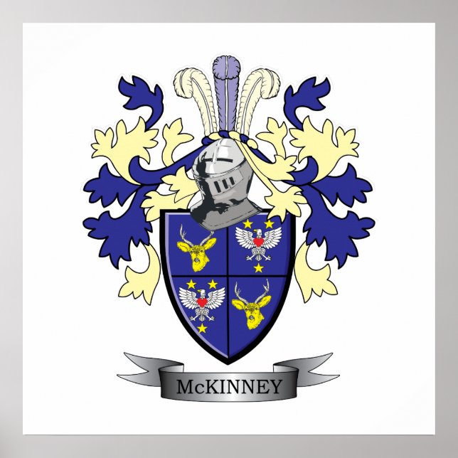 Poster Casaco de armas da McKinney Family Crest (Frente)