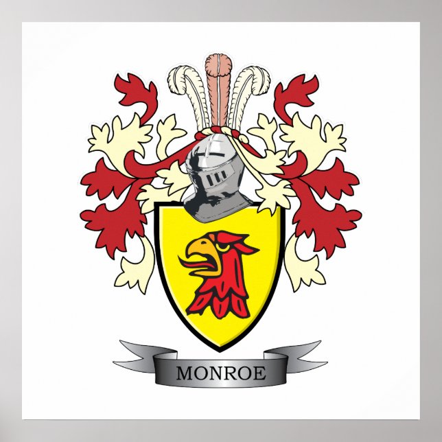 Pôster Casaco de armas da Monroe Family Crest (Frente)