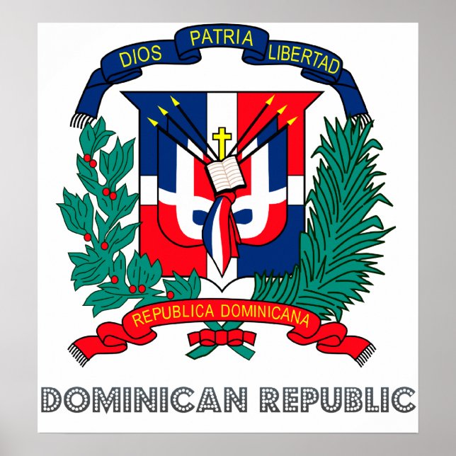 Poster Casaco de armas da República Dominicana (Frente)