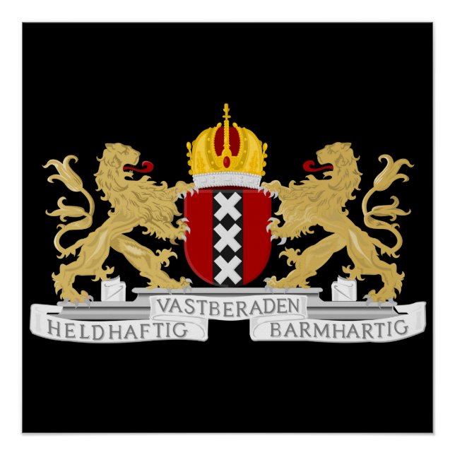 Pôster Casaco de armas de Amesterdã (Frente)