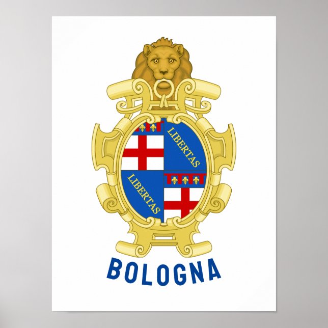 Poster Casaco de armas de Bolonha - Itália (Frente)
