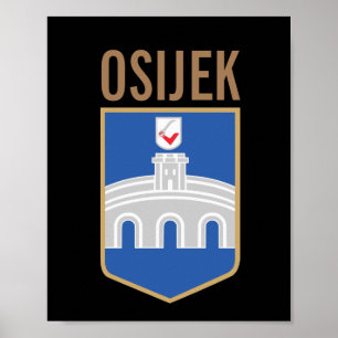 Poster Casaco de armas de Osijek, Croácia