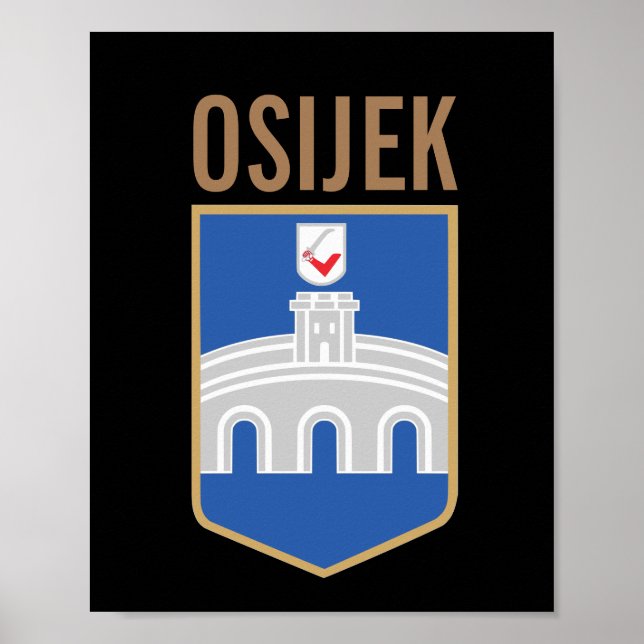 Poster Casaco de armas de Osijek, Croácia (Frente)