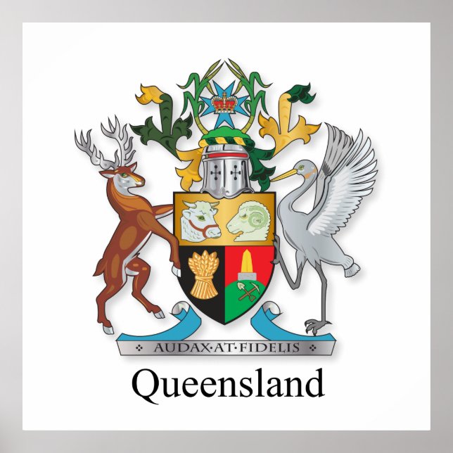 Poster Casaco de armas de Queensland (Frente)