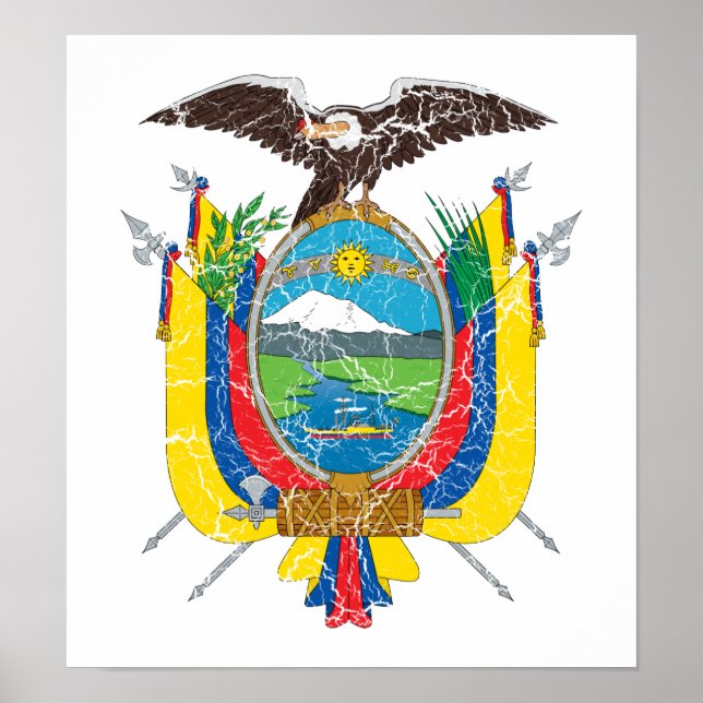 Pôster Casaco De Armas Do Equador (Frente)